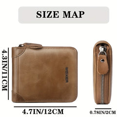 WEIXIER Men's Clutch Bag Retro Small Business Handbag Zipper Wallet