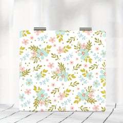 Portable Pocket Makeup Mirror Foldable HD Pastoral Style Floral