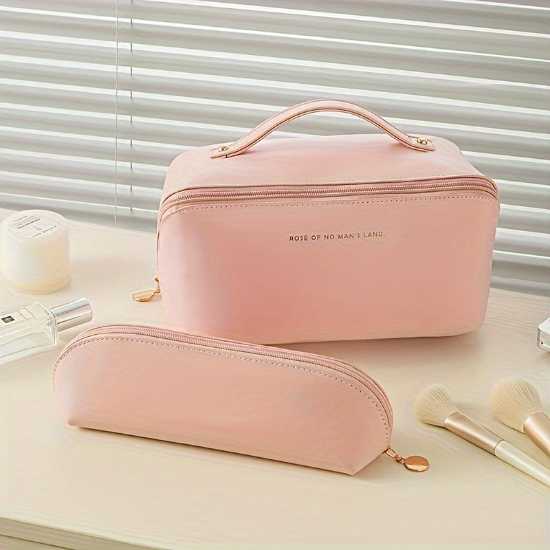 Large Capacity Waterproof PU Leather Travel Cosmetic Bag