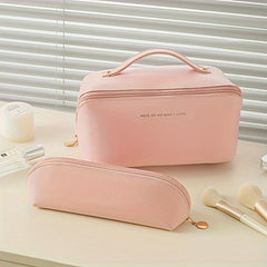 Large Capacity Waterproof PU Leather Travel Cosmetic Bag