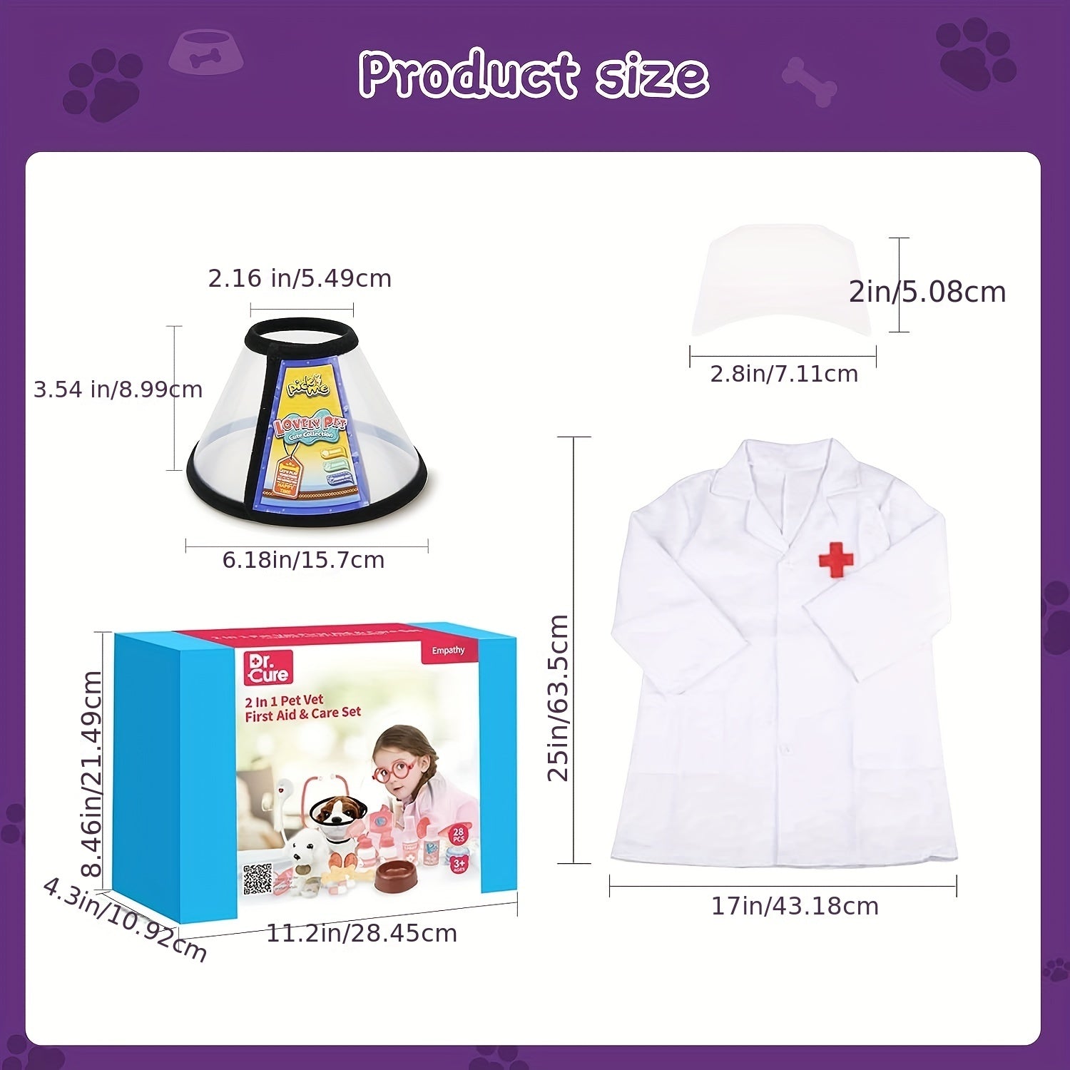 28pc 2-In-1 Pet Vet First Aid & Care Set - Halloween Gift