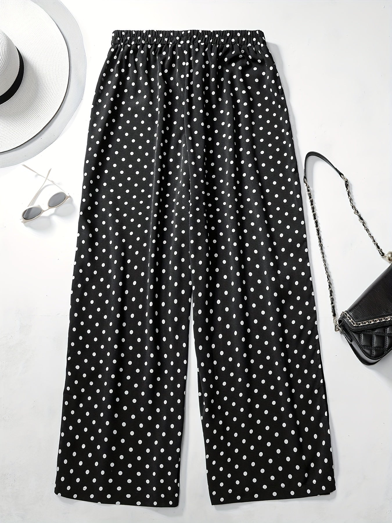  Polka Dot Wide Leg Pants