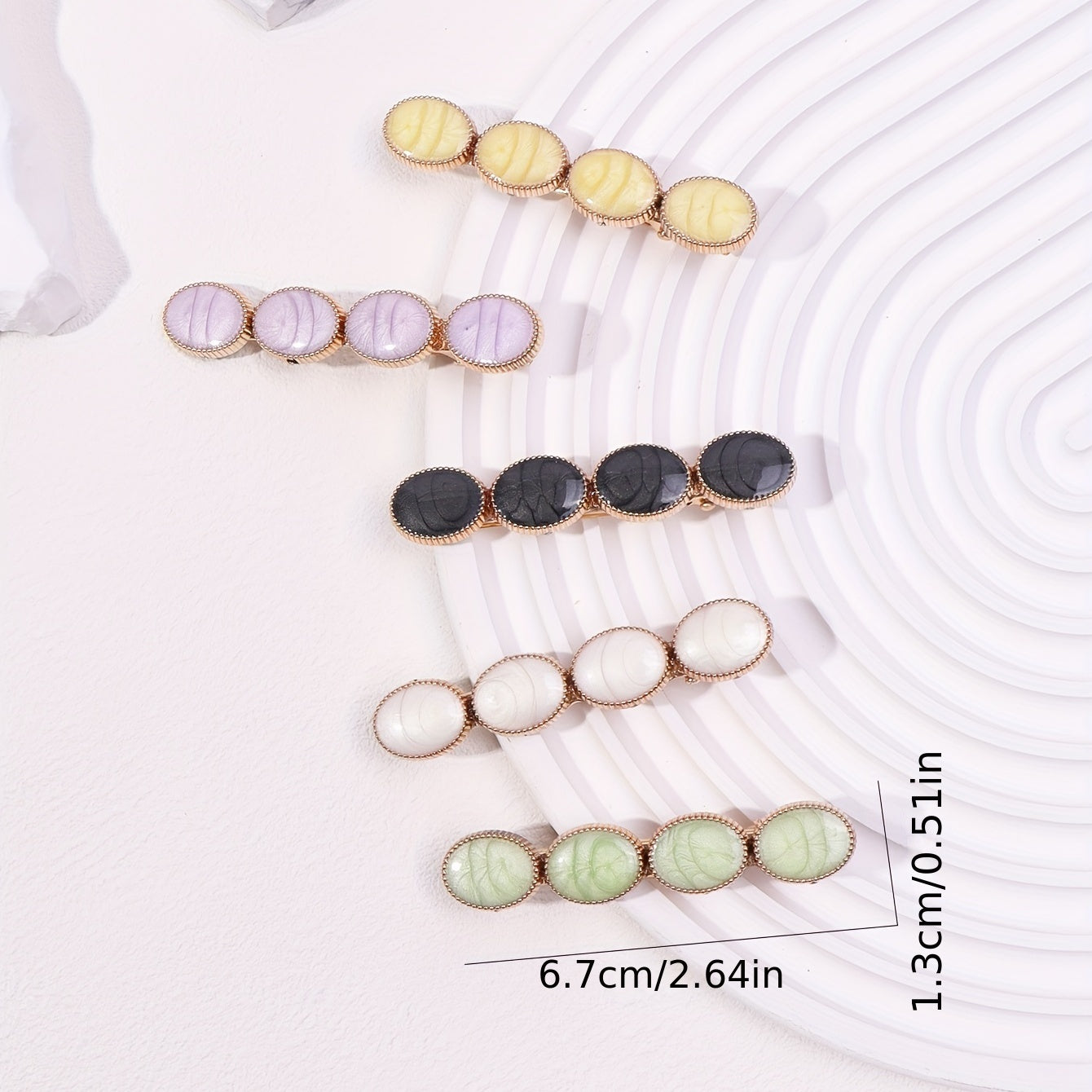 5pcs Hair Clips Marbling Bobby Pin Hair Slides Non Slip Hair Decoration