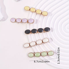 5pcs Hair Clips Marbling Bobby Pin Hair Slides Non Slip Hair Decoration