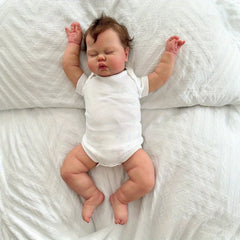Reborn Baby Doll Realistic Cloth Body Vinyl Limbs Pink Eyes