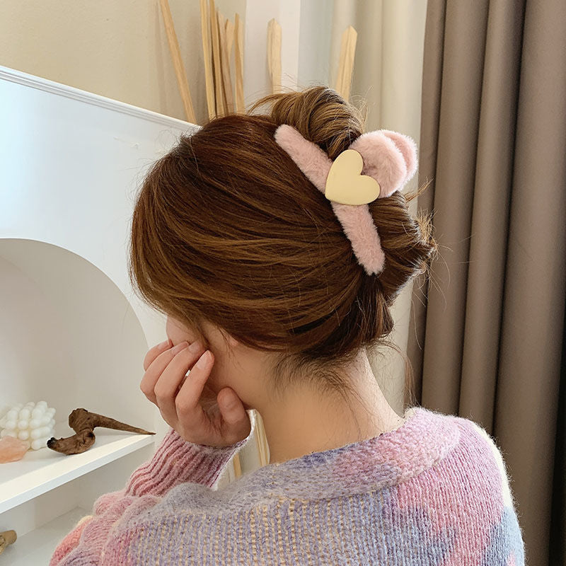 Plush Doll Hair Clip Headdress Hair Claw Female Hair Accessories