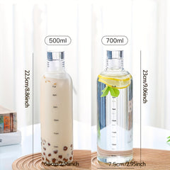 500ml 700ml Transparent Leakproof Sports Water Bottle with Time Scale