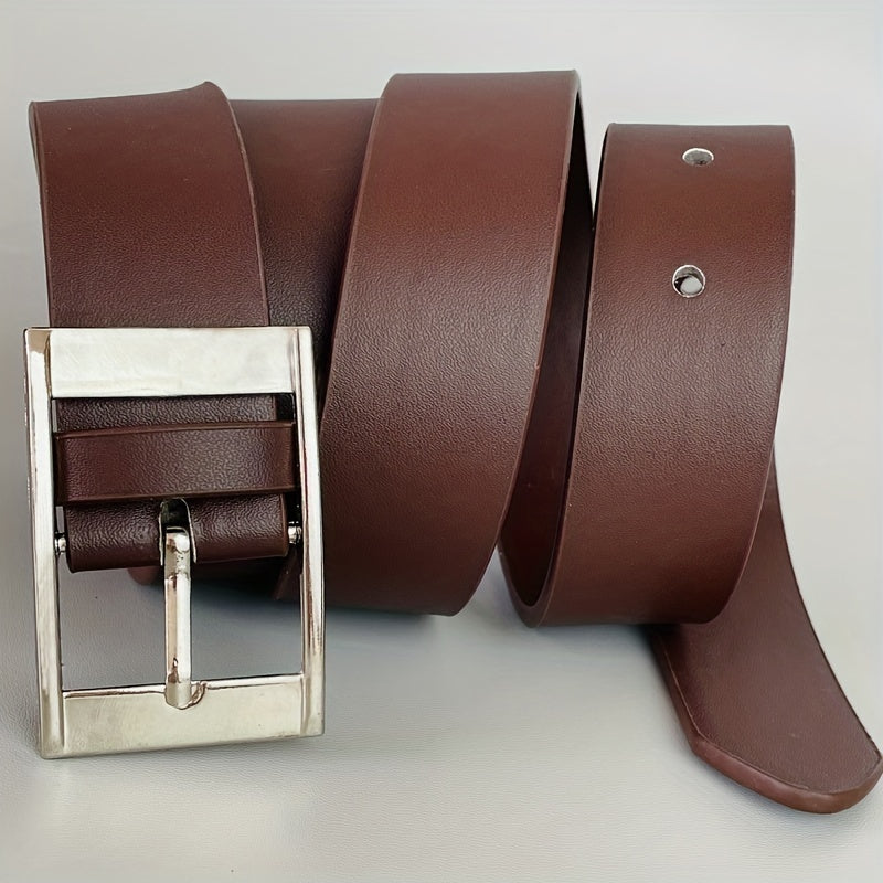 Men's Coffee Pin Buckle Leather Belt Casual PU Leather Belt
