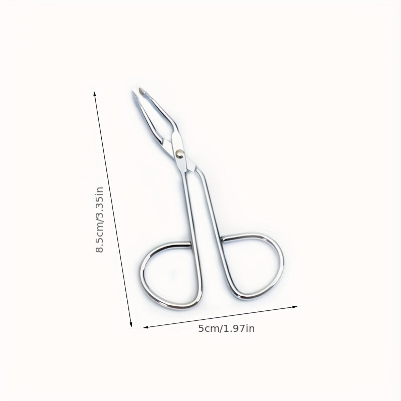 2pcs Stainless Steel Curved Eyebrow Tweezer Scissors Face Hair Removal Tool