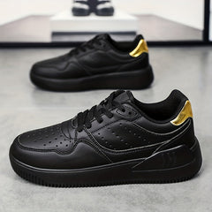 Men's Faux Leather Lace Up Skate Sneakers Casual Elevator Shoes