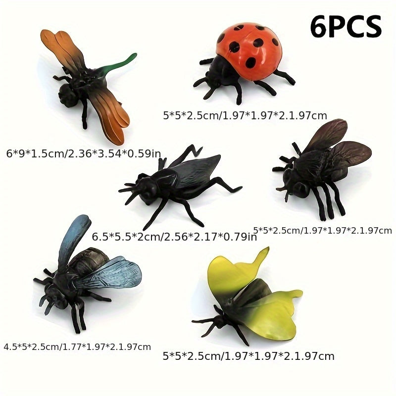6pcs Soft Rubber Finger Puppet Insects Set for Interactive Play