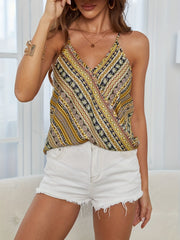 Boho Deep V Neck Cami Top Spaghetti Strap