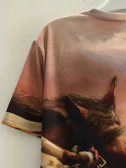 Horse 3D Print Men's Short Sleeve T-shirt Graphic Tee Summer Clothes