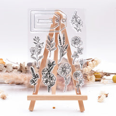 Flower Background Transparent Stamp Silicone Stamp Painting Tool Clip Art DIY 