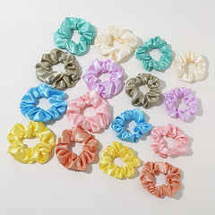 16pcs Minimalist Solid Silk Hair Tie Ponytail Maker Gift