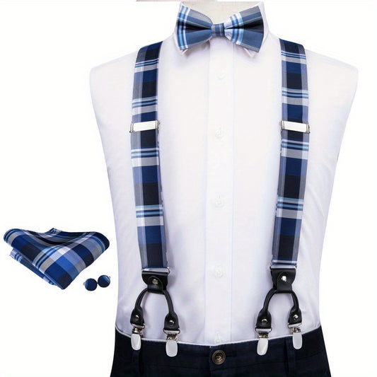 Men's Y Braces Suspenders Bow Tie Set