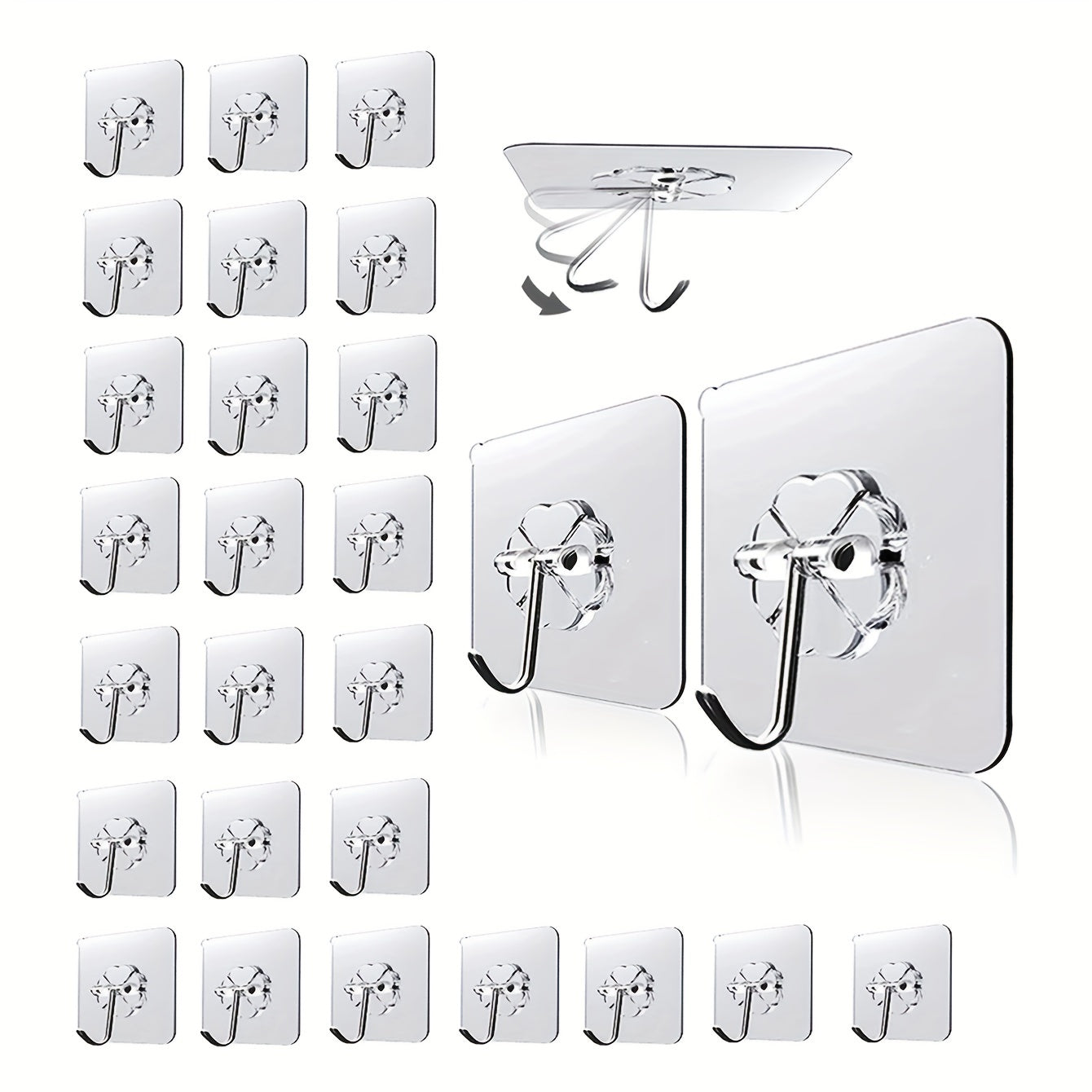 Transparent Sticky Hooks Wall Mounted Non-punching Utility Hanger