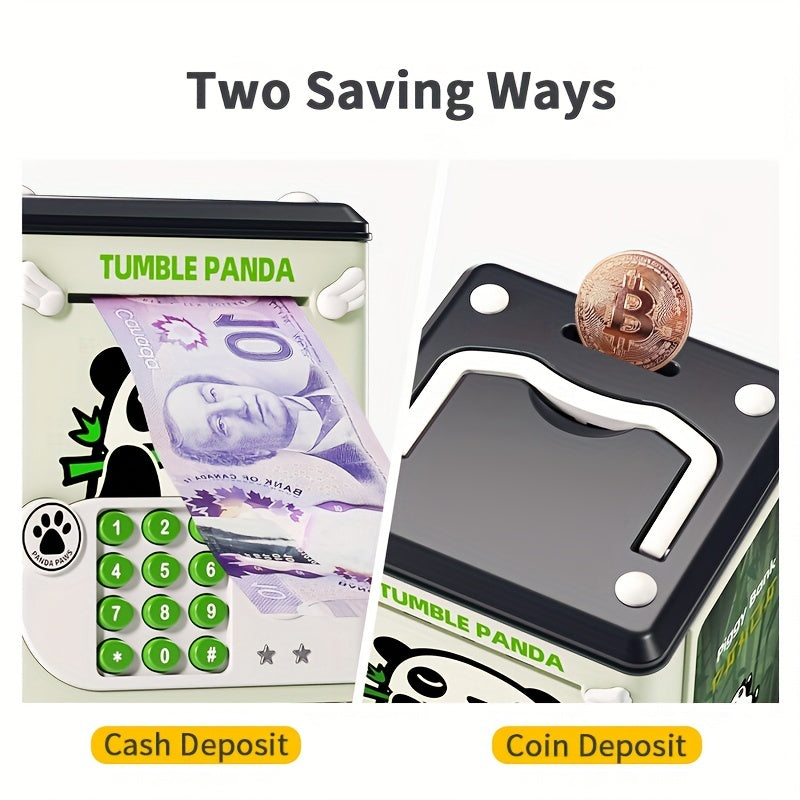 Kids Panda Piggy Bank with Password Safe Fingerprint Unlock