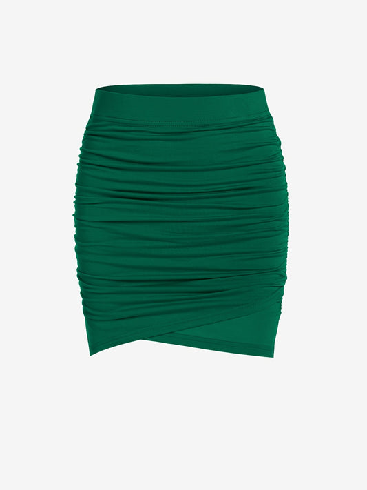 Casual Ruched Skirt High Waist Skirt Women's Clothing