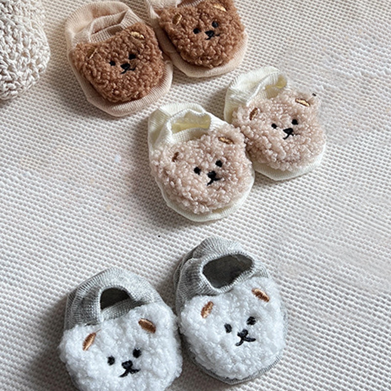 3pcs Kids Bear Non-Slip Floor Socks