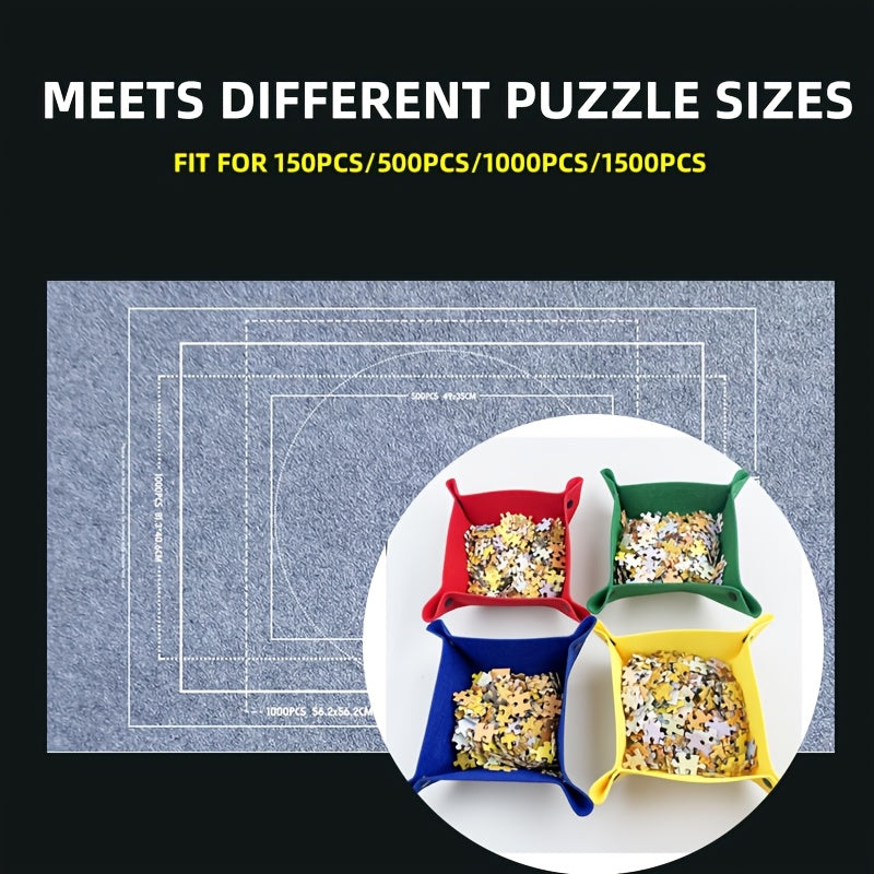Portable Puzzle Mat Set with Storage Tray and Non Slip Surface