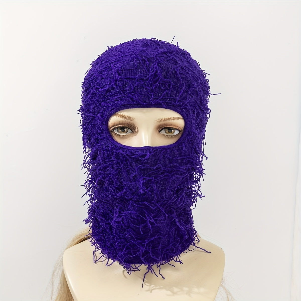 Y2K Camo Balaclava Ski Mask - Full Cover Knit Headgear for Men Women
