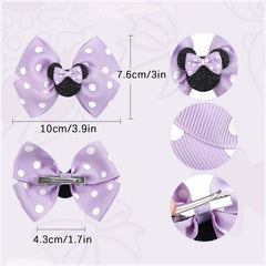 Kids Polka Dot Cartoon Bow Hairpin Sweet Hair Accessory Sequins Girl Clip