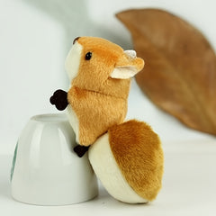 3pcs Squirrel Pendant Plush Toy Big Tail Squirrel Doll Bag Pendant Doll Brown