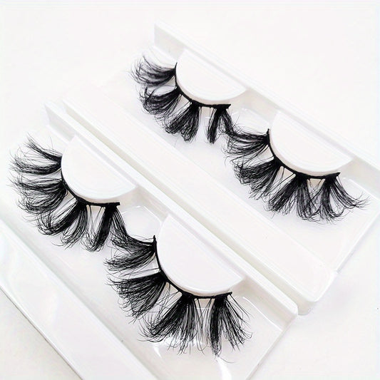 25mm 5D Fluffy Thick Faux Mink False Eyelashes with Tray