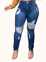  Skinny Jeans with High Stretch and Ripped Detail