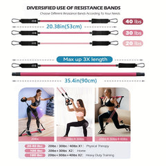 Portable Pilates Tensioner Kit with Latex Resistance Band