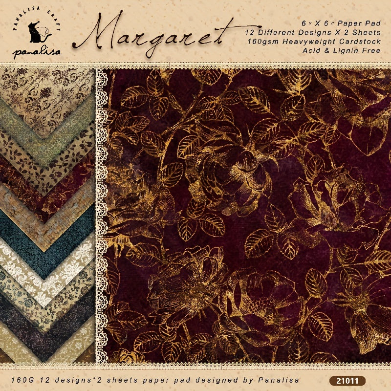 24pcs Scrapbook Paper 15 24x15 Wallpaper Flowers Pattern Single Sided