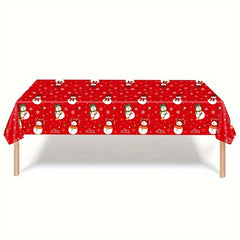 1pc Christmas Santa Claus Snowman Disposable Party Decoration Tablecloth