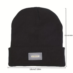 LED Light Beanie Hat Warm Solid Knitted Hat Unisex Outdoor Fishing Hiking