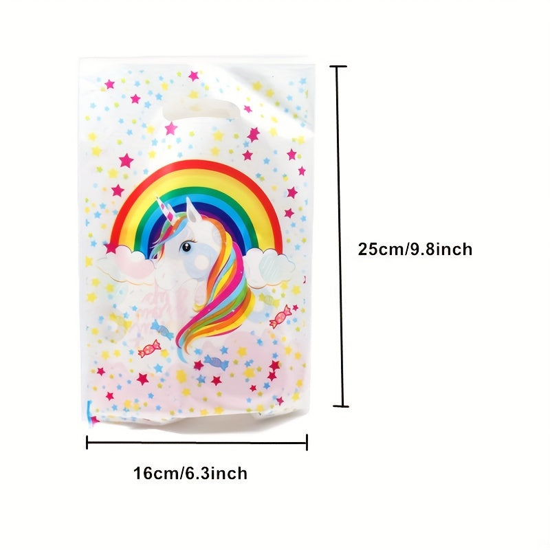 Unicorn Tablecloth & 10 Treat Bags Party Supplies