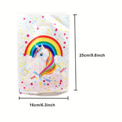 Unicorn Tablecloth & 10 Treat Bags Party Supplies