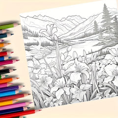 Dream Landscape Coloring Book 20 Pages Creative Relaxation Fun Winter Gift