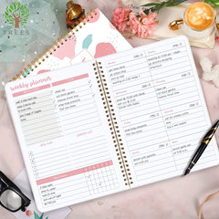 Undated Daily Weekly Planner Notebook With Habit Tracker To Do List And Goals