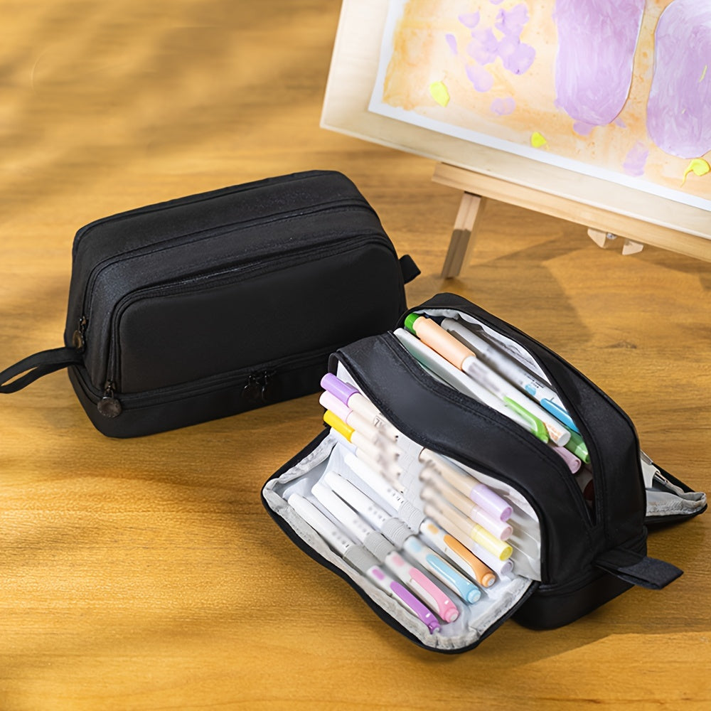 Double Layer Double Window Large Capacity Pencil Case