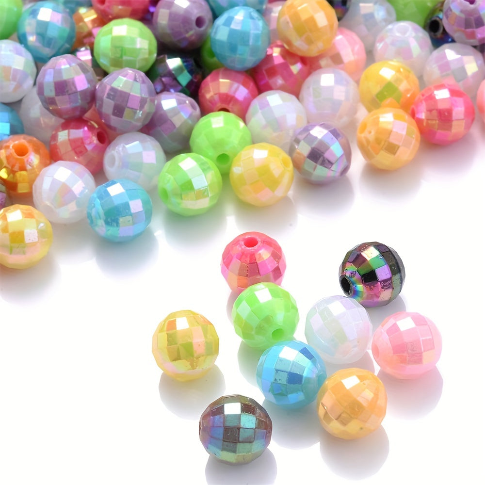 100-200PCS Round Acrylic Spacer Beads For DIY Jewelry Making