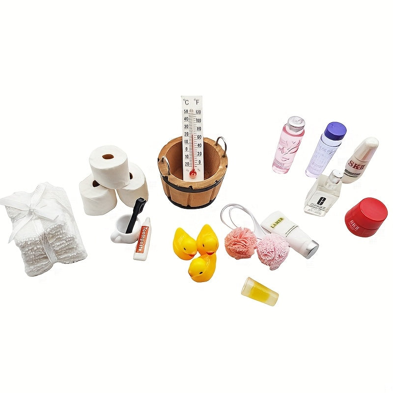15pcs Wichtel Bathing Set Doll House Bathroom Accessories