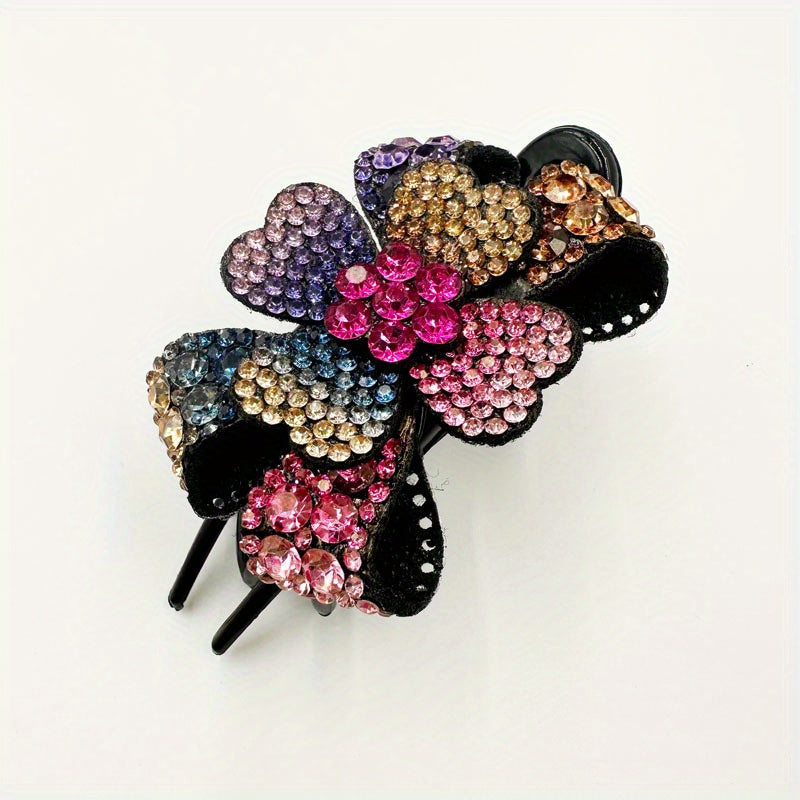 Crystal Flower Hair Claw Large Hair Clip