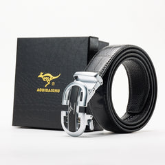 AODIDAISHU Men's Crocodile Pattern PU Leather Belt