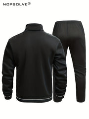 Men's Green Sports Suit Zip Up Jacket & Comfy Pants