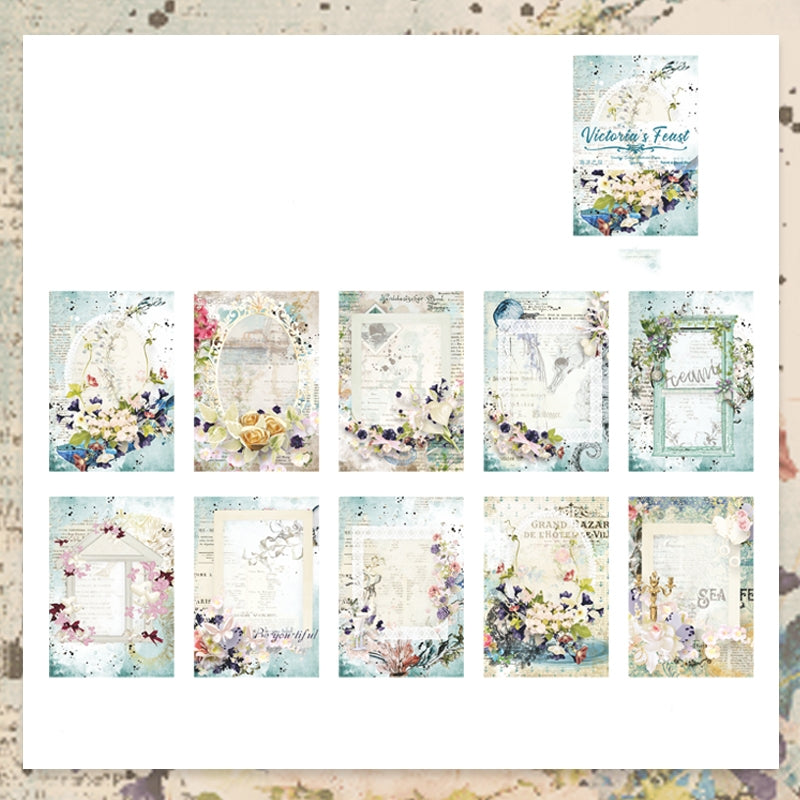 30 Sheets Retro Lace Material Paper Artist Ledger Backing Paper