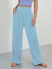 Wide Leg Casual Pants Elastic Waist Yoga Running Loose Pants