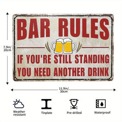 Funny Backyard Bar Tin Sign - Bring Your Own Beer Alcohol Drinks Fun Wall Decor