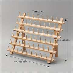 60 Spool Thread Holder Wooden Sewing & Embroidery Thread Rack