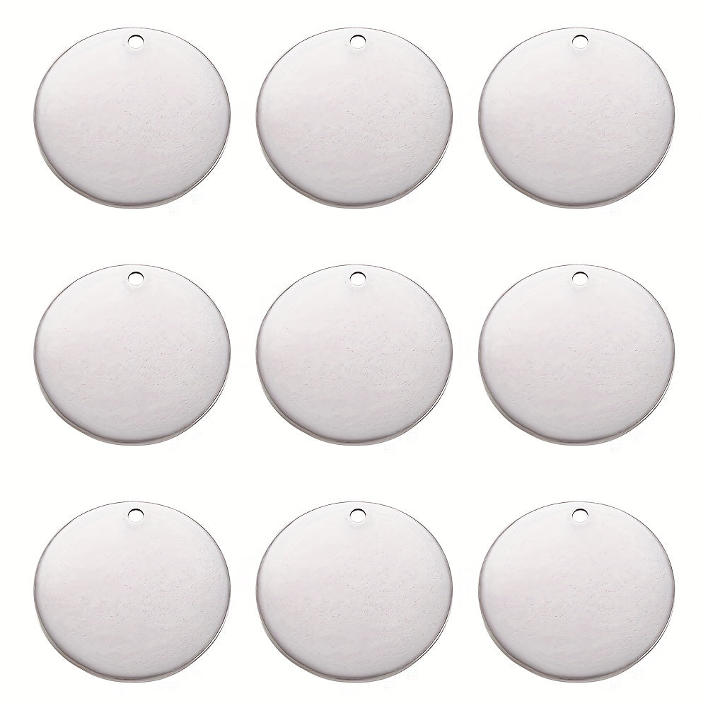 50pcs Stainless Steel Blank Tag Pendants Necklace Jewelry Making