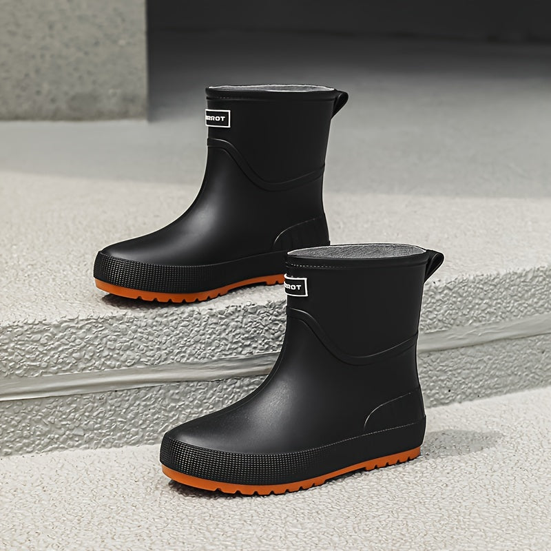 Women's Waterproof Non-slip Rain Boots Medium Tube Solid Color
